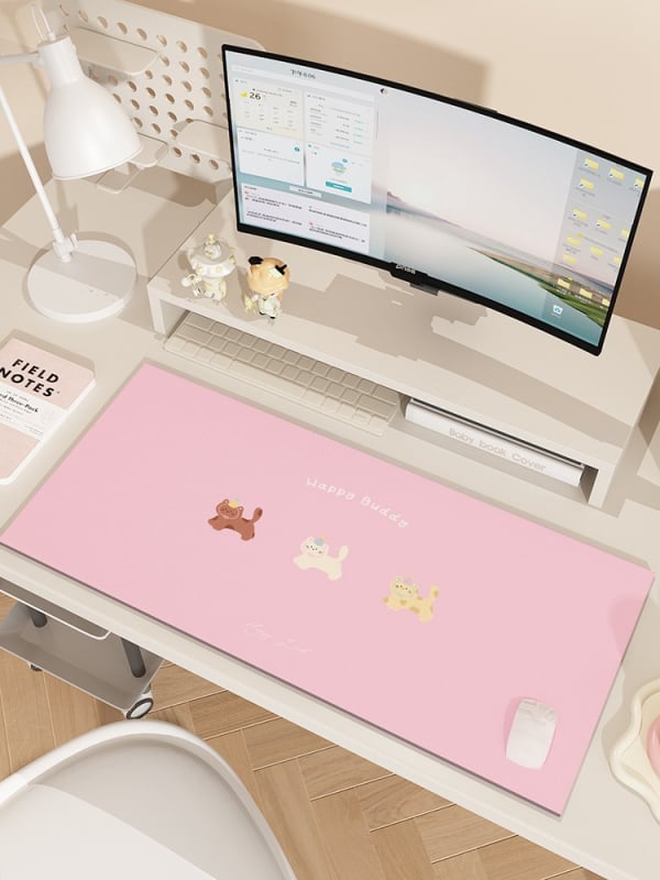 Covoraș de birou cu cățeluș desen animat, anti-derapant, piele, transfer termic