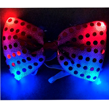 Papion luminos cu LED (iluminat LED, model în dungi, pânză pictată manual, unisex)