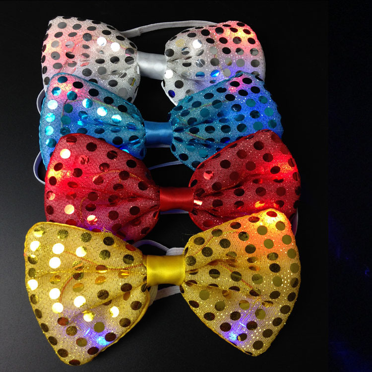 Papion luminos cu LED (iluminat LED, model în dungi, pânză pictată manual, unisex)