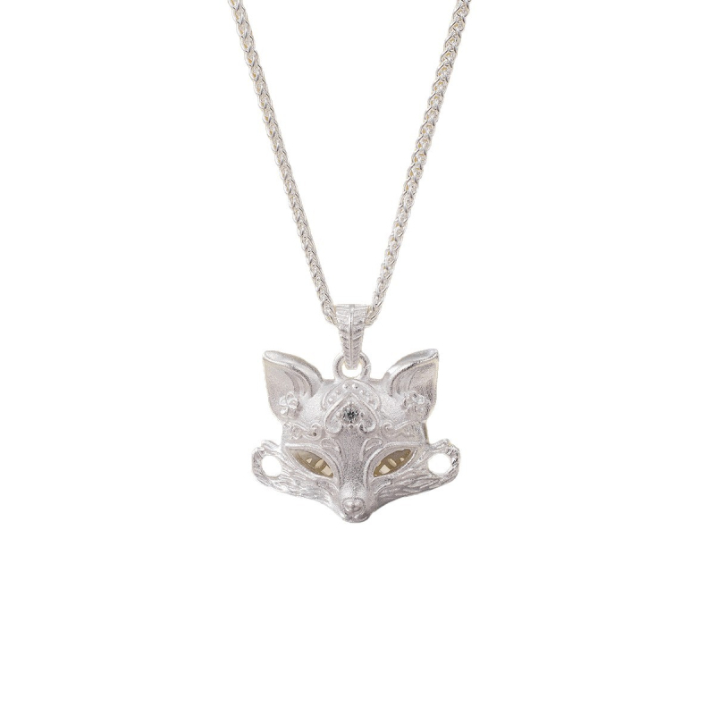 Κολιέ με μενταγιόν μάσκας αλεπούς με εννιά ουρές, χαλκός, σχήμα ζώου, φθινόπωρο 2025, Shantou