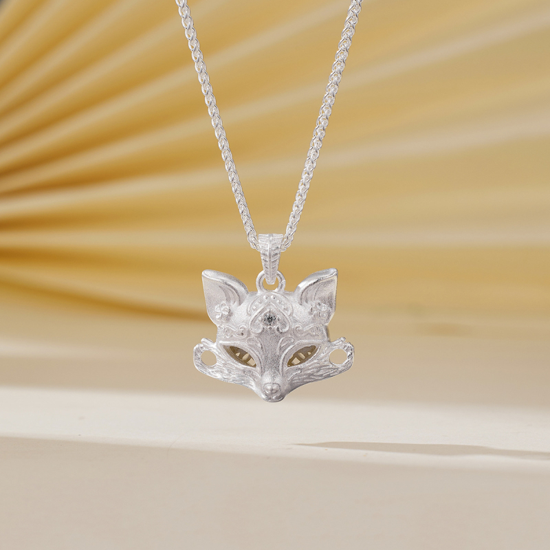 Κολιέ με μενταγιόν μάσκας αλεπούς με εννιά ουρές, χαλκός, σχήμα ζώου, φθινόπωρο 2025, Shantou