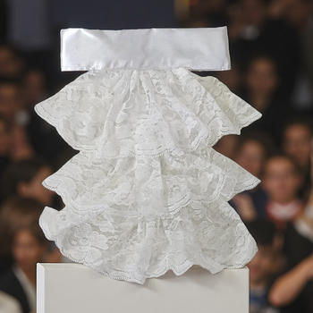 Δαντελένιο φλοράλ κολάρο με φιόγκο, κεντημένο, υπερ-ευρύ, Unisex, Ενήλικοι