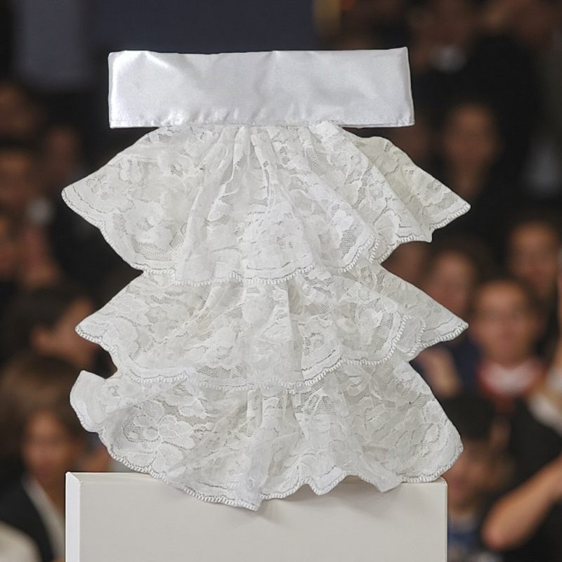 Δαντελένιο φλοράλ κολάρο με φιόγκο, κεντημένο, υπερ-ευρύ, Unisex, Ενήλικοι