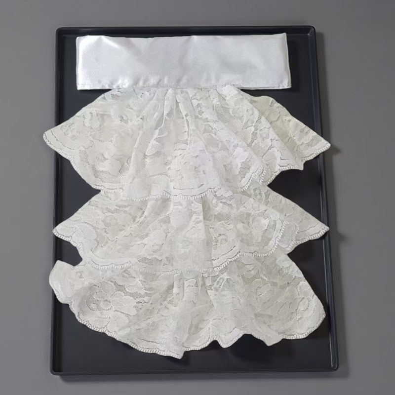 Δαντελένιο φλοράλ κολάρο με φιόγκο, κεντημένο, υπερ-ευρύ, Unisex, Ενήλικοι