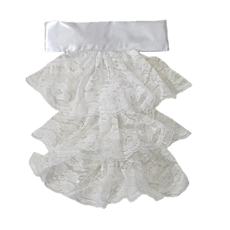 Δαντελένιο φλοράλ κολάρο με φιόγκο, κεντημένο, υπερ-ευρύ, Unisex, Ενήλικοι