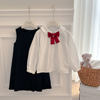 Accesoriu pentru păr pentru copii, funda cu floare pentru guler — material textil, model funda, elastic de păr