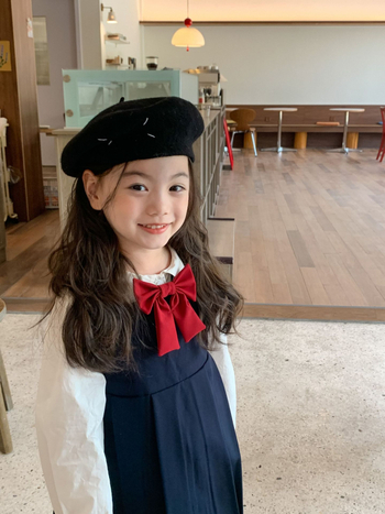 Accesoriu pentru păr pentru copii, funda cu floare pentru guler — material textil, model funda, elastic de păr