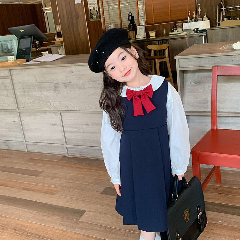 Accesoriu pentru păr pentru copii, funda cu floare pentru guler — material textil, model funda, elastic de păr