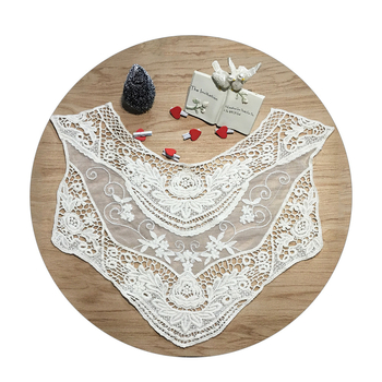 Gallér virág pamutfonalból készült hímzett díszítéssel – vintage stílus, Vimeca, női ruházathoz tartozó kiegészítő