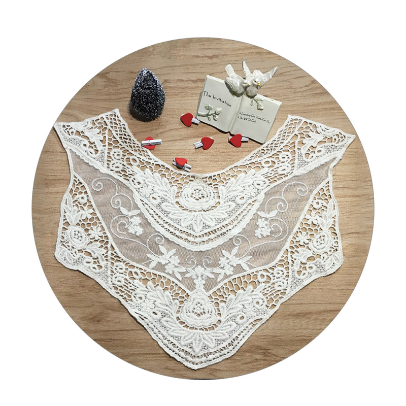 Gallér virág pamutfonalból készült hímzett díszítéssel – vintage stílus, Vimeca, női ruházathoz tartozó kiegészítő