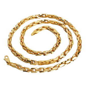 Nyaklánc rizsszem alakú lánccal, réz, elektroplattálás, stílus hideg szél, 2025 nyár