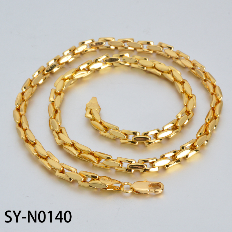 Nyaklánc rizsszem alakú lánccal, réz, elektroplattálás, stílus hideg szél, 2025 nyár