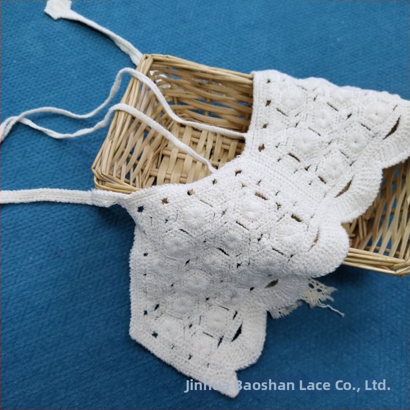 Női csipkés gallér vízoldódó hímzé pamutfonalból