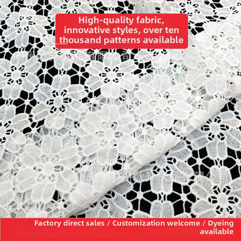 GS tej-selyem vízoldható csipke, hímzett gallér virággal – női ruházati kiegészítő