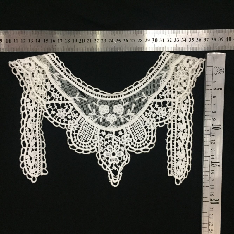 Csipkés gallér virággal – pamutfonal, ruházati kiegészítő, márka Lianying