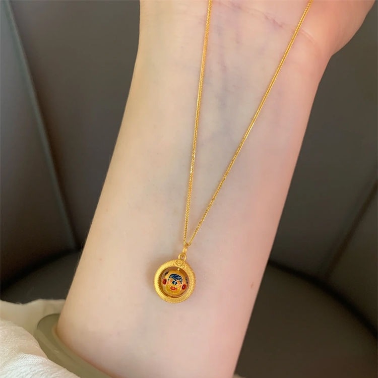 Réz medálos nyaklánc keresztes lánccal, geometriai forma, hossza 41–50 cm, ókori/irodalmi retro stílus.