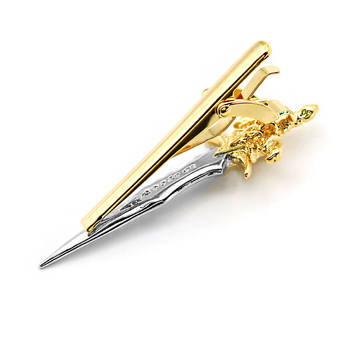 Клипс за вратовръзка с дизайн меч, меден метал, електроплатиран, мъжки стил