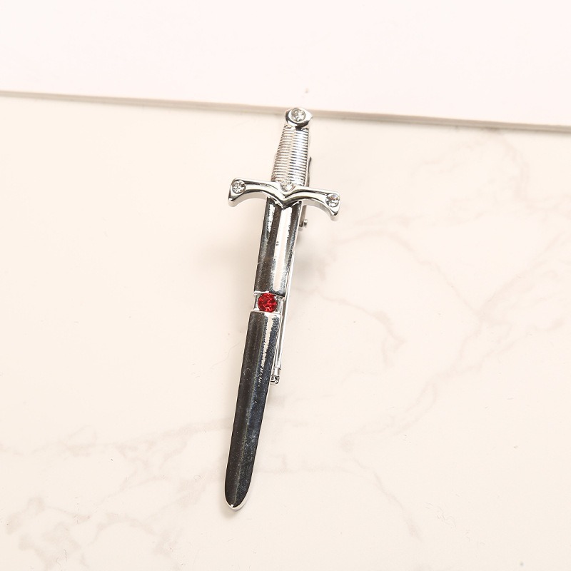 Клип за вратовръзка с мотив меч — персонализиран метален клип за вратовръзка, унисекс, за възрастни, пролет 2025