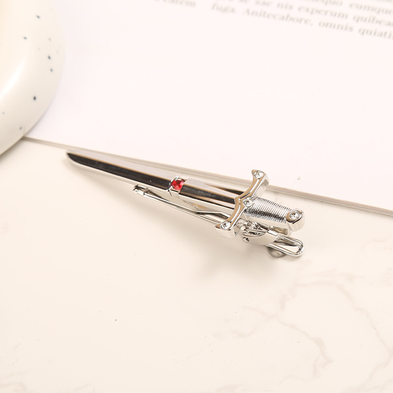 Клип за вратовръзка с мотив меч — персонализиран метален клип за вратовръзка, унисекс, за възрастни, пролет 2025