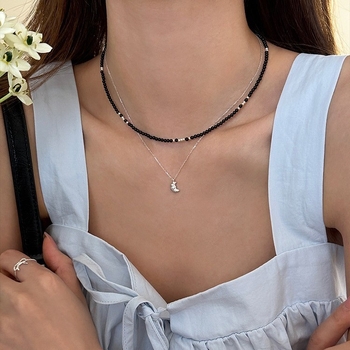 Colier cu pandantiv picătură din cupru, electroplacat, lanț regulat, 3 g