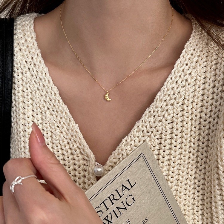 Colier cu pandantiv picătură din cupru, electroplacat, lanț regulat, 3 g