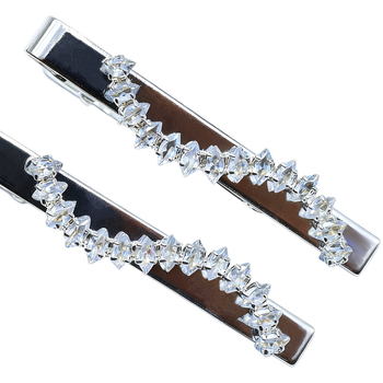 Klip za kravatu sa cirkonima, geometrijski uzorak, ravna glava, unisex, elektroplatinirani metal