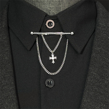 Clip de cravată din cupru cu ciucuri, cap plat, unisex, casual, placare electroplată, model monocrom