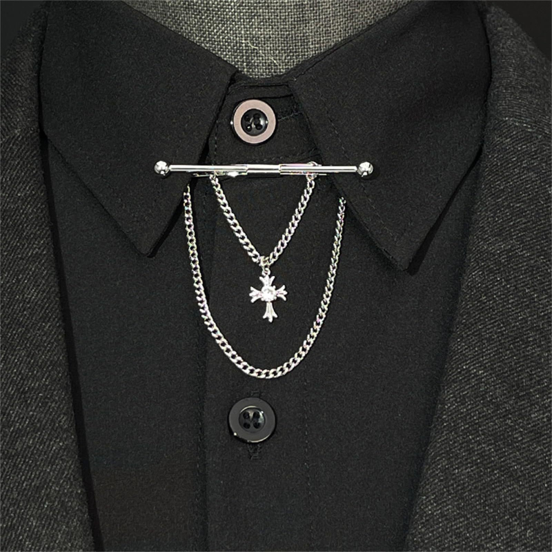 Clip de cravată din cupru cu ciucuri, cap plat, unisex, casual, placare electroplată, model monocrom