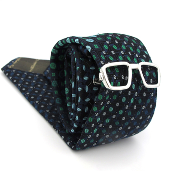 Kravatilips prillide raamiga kujul, vask, kahekordne elektroplaatimine, universaalne