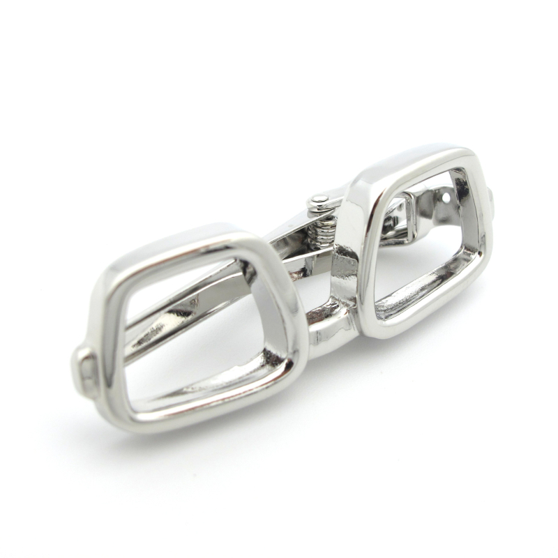 Kravatilips prillide raamiga kujul, vask, kahekordne elektroplaatimine, universaalne