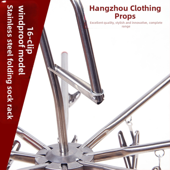 Kerek, összecsukható rozsdamentes acél szárítóakasztó 16 klippel, ideális fehérneműk, harisnyák és törölközők számára