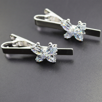 Klip za kravatu s kristalnim leptirjem, rhinestones, oblik insekta, životinjski motiv, unisex visoke klase, elektroplatirano završetak