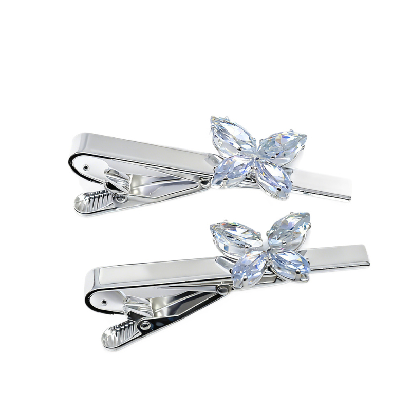 Klip za kravatu s kristalnim leptirjem, rhinestones, oblik insekta, životinjski motiv, unisex visoke klase, elektroplatirano završetak