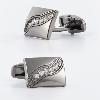 Kaklapaide klips ja mansettide komplekt – metall, unisex, geomeetriline kuju, elektroplating, kristall