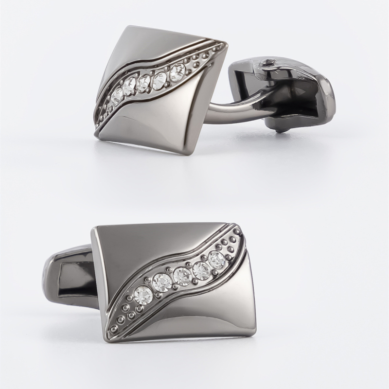 Kaklapaide klips ja mansettide komplekt – metall, unisex, geomeetriline kuju, elektroplating, kristall