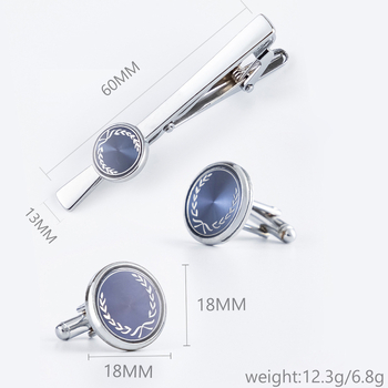 Kravatilipsu un mansettinupu komplekt - raud, lihtne unisex stiil, geomeetriline kujundus, elektroplaadimine, kohandamine saadaval