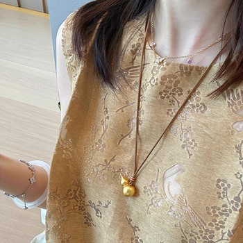 Colier cu pandantiv în formă de dovleac, lucrat manual, unisex, lanț clasic