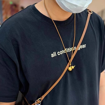 Colier cu pandantiv în formă de dovleac, lucrat manual, unisex, lanț clasic