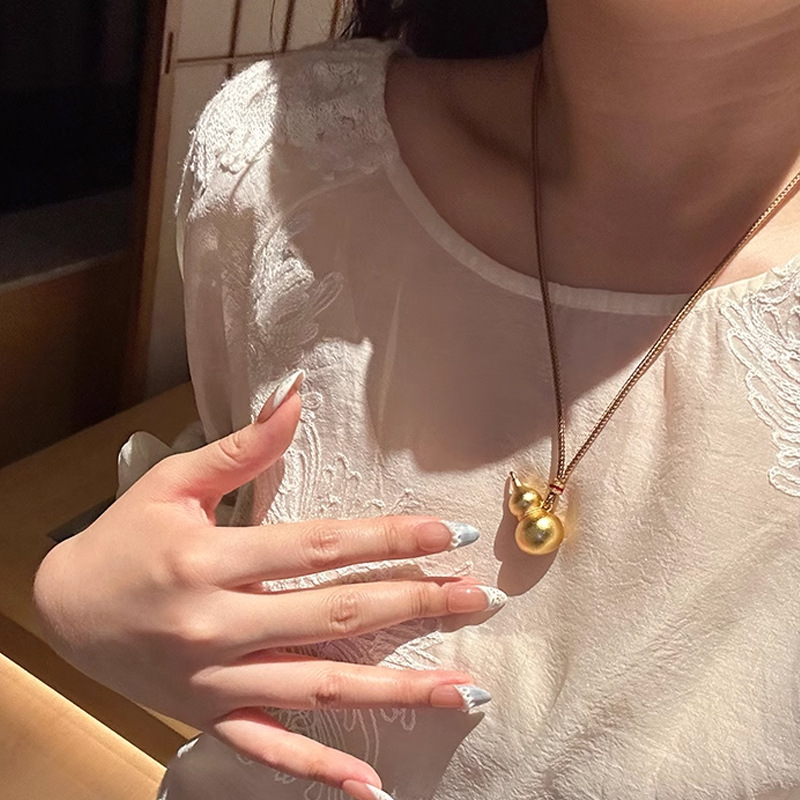 Colier cu pandantiv în formă de dovleac, lucrat manual, unisex, lanț clasic