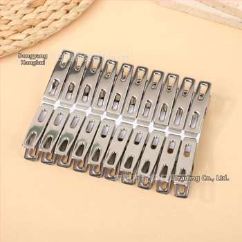 Rozsdamentes acél szárítóklipek, 20 síklip, 500 darabos csomag, tömeg 51 g, modern minimalista dizájn