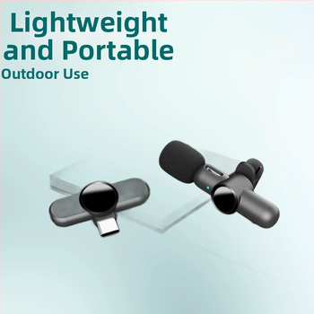 Microfon Lavalier cu baterie încorporate pentru transmisie în direct și interviuri, autonomie 3–6 ore, răspuns în frecvențe 20 Hz–20 kHz, SNR ≥60 dB