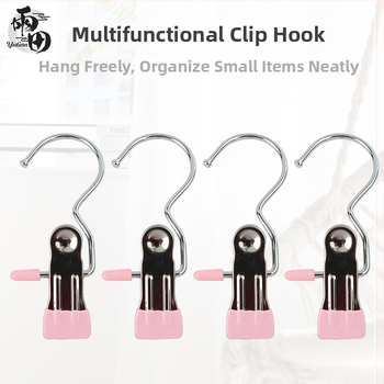 S-alakú fém tárolóclip, hajtogatható, műanyag bevonattal, csúszásmentes, ruházathoz és zoknikhoz, modell 01