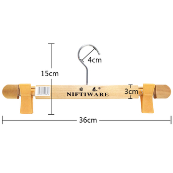 Raft pentru pantaloni din lemn cu clipsuri – Zhongtai, stil casnic, pentru umerașe, pantaloni și cravate