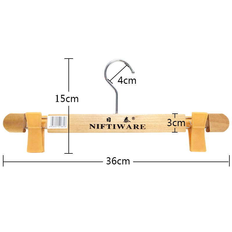 Raft pentru pantaloni din lemn cu clipsuri – Zhongtai, stil casnic, pentru umerașe, pantaloni și cravate