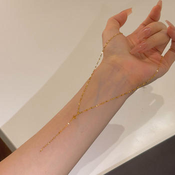 Colier cu fulg de zăpadă și lanț Y pentru claviculă, din cupru ecologic, vara 2025, stil ușor luxos