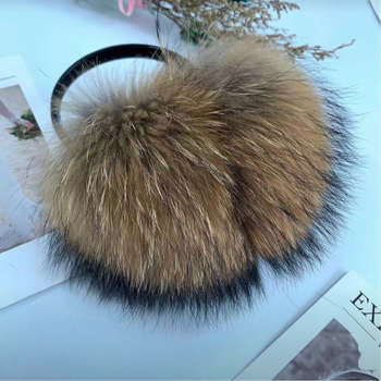 Fox fur kõrvakaitsed, armas talvine kõrvakaitse, unisex lastele, materjal Fox fur, hooaeg talv