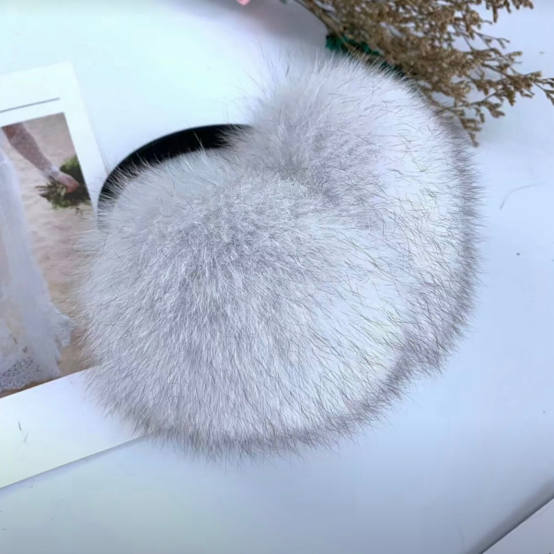 Fox fur kõrvakaitsed, armas talvine kõrvakaitse, unisex lastele, materjal Fox fur, hooaeg talv