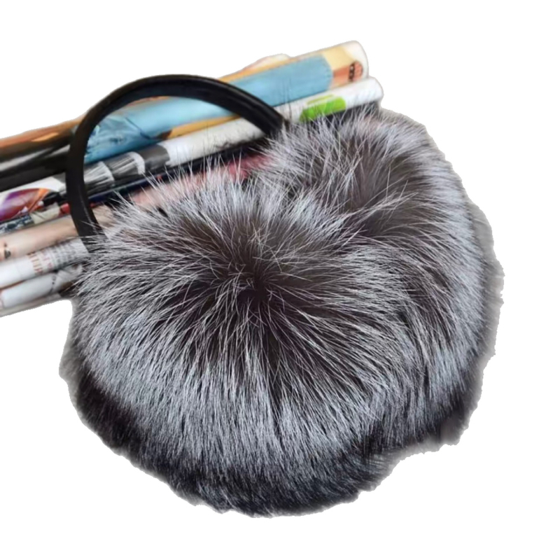 Fox fur kõrvakaitsed, armas talvine kõrvakaitse, unisex lastele, materjal Fox fur, hooaeg talv