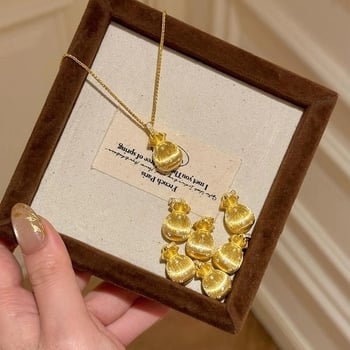 Colier cu pandantiv în formă de picătură, lanț din cupru, lungime 41–50 cm