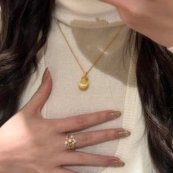 Colier cu pandantiv în formă de picătură, lanț din cupru, lungime 41–50 cm